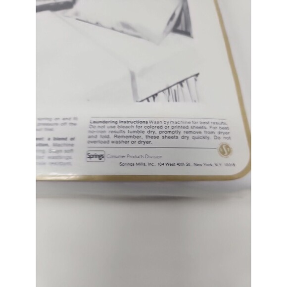 Springmaid Wondercale Percale Double Size Flat Sheet NOS White 81 X 104 No IRON - Picture 8 of 10